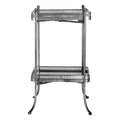 Orsina Antique Silver Mirrored Tray Table – Latticed Iron Side Table