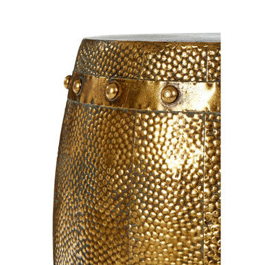 Orsina Reza Hammered Drum Stool and Side Table Set – Set of 2