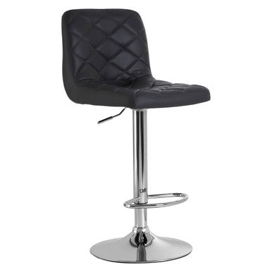Orsina Tara Grey Faux Leather Bar Chair | Adjustable Quilted Stool