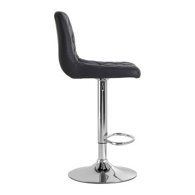 Orsina Tara Grey Faux Leather Bar Chair | Adjustable Quilted Stool