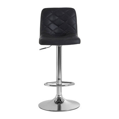 Orsina Tara Grey Faux Leather Bar Chair | Adjustable Quilted Stool
