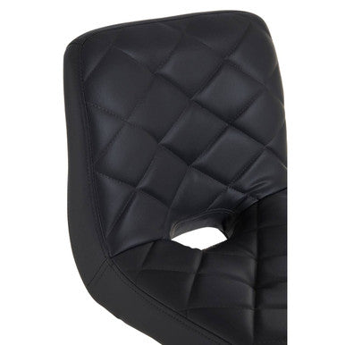 Orsina Tara Grey Faux Leather Bar Chair | Adjustable Quilted Stool