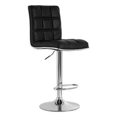 Orsina Tavor Black Faux Leather Bar Chair – Adjustable Modern Stool