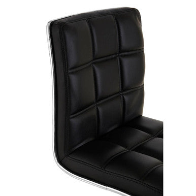 Orsina Tavor Black Faux Leather Bar Chair – Adjustable Modern Stool