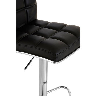 Orsina Tavor Black Faux Leather Bar Chair – Adjustable Modern Stool