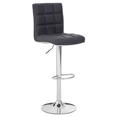 Orsina Tavor Grey Faux Leather Bar Chair | Adjustable Kitchen Stool