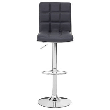 Orsina Tavor Grey Faux Leather Bar Chair | Adjustable Kitchen Stool