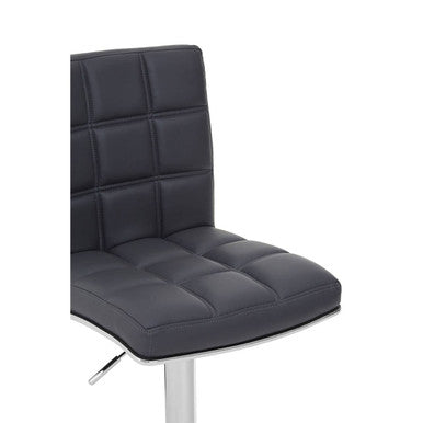Orsina Tavor Grey Faux Leather Bar Chair | Adjustable Kitchen Stool