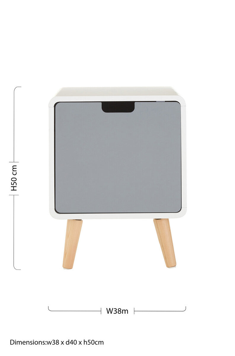 Orsina Milo 1 Door Cabinet – Two-Tone Modern Storage Sideboard