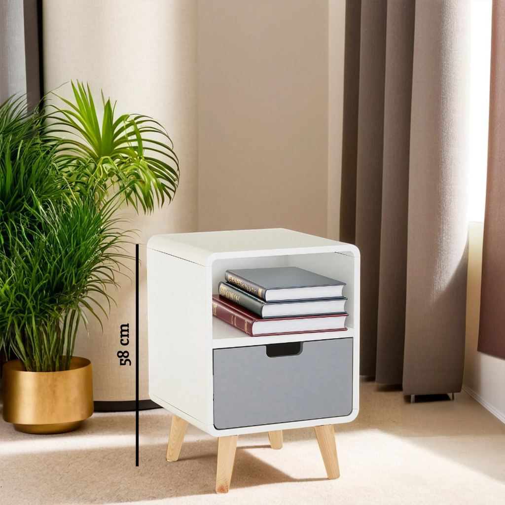 Orsina Milo 1 Drawer Cabinet – Modern Nordic Bedside Table & Side Table