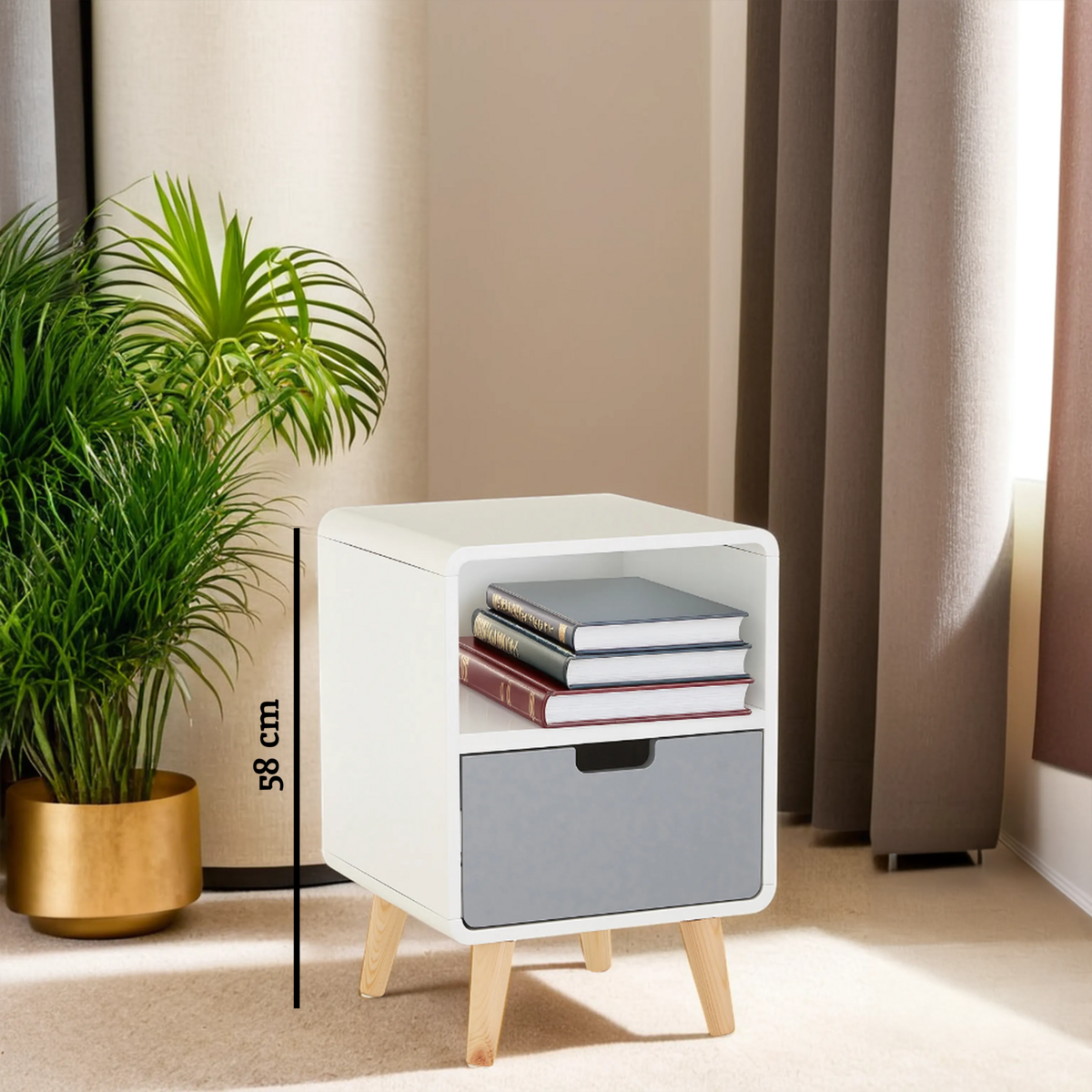 Orsina Milo 1 Drawer Cabinet – Modern Nordic Bedside Table & Side Table