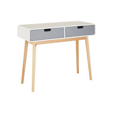 Orsina Milo Console Table – Slim 2-Drawer Entryway Table in White