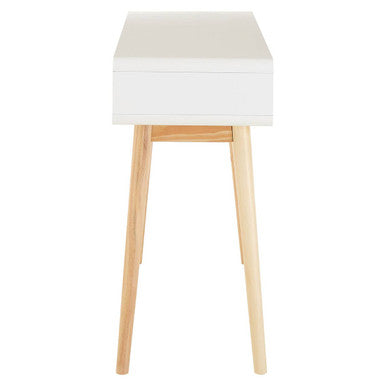 Orsina Milo Console Table – Slim 2-Drawer Entryway Table in White