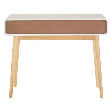 Orsina Milo Console Table – Slim 2-Drawer Entryway Table in White