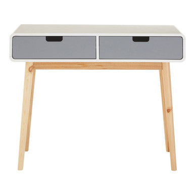 Orsina Milo Console Table – Slim 2-Drawer Entryway Table in White