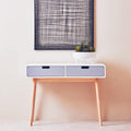 Orsina Milo Console Table – Slim 2-Drawer Entryway Table in White