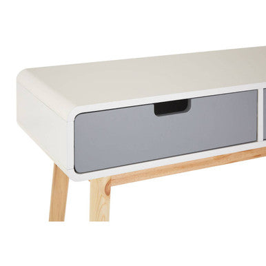 Orsina Milo Console Table – Slim 2-Drawer Entryway Table in White