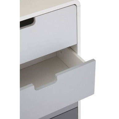 Orsina Milo 4 Drawer Cabinet – Modern Two-Tone Grey Storage Tallboy