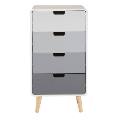 Orsina Milo 4 Drawer Cabinet – Modern Two-Tone Grey Storage Tallboy