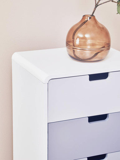 Orsina Milo 4 Drawer Cabinet – Modern Two-Tone Grey Storage Tallboy