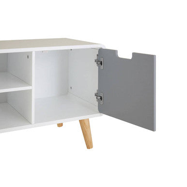 Milo TV Unit by Orsina – Modern Pinewood Media Console with Storage