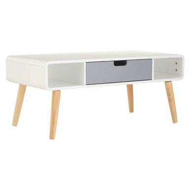 Orsina Milo Coffee Table – Scandinavian Grey & White Wood with Drawer