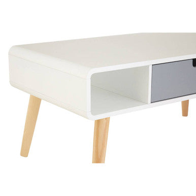 Orsina Milo Coffee Table – Scandinavian Grey & White Wood with Drawer