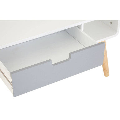 Orsina Milo Coffee Table – Scandinavian Grey & White Wood with Drawer