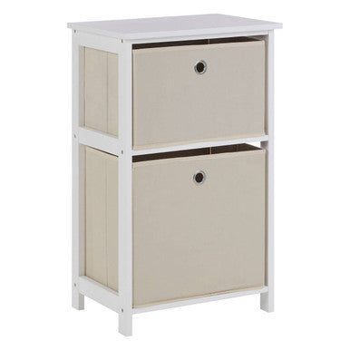 Orsina Lindo 2-Drawer Natural Fabric Storage Cabinet – Compact Organiser
