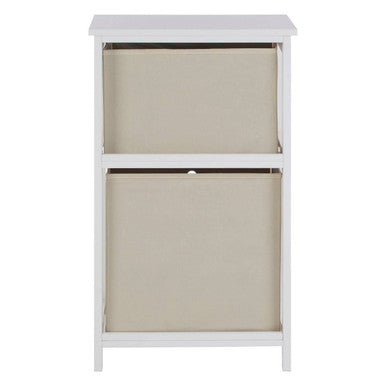 Orsina Lindo 2-Drawer Natural Fabric Storage Cabinet – Compact Organiser