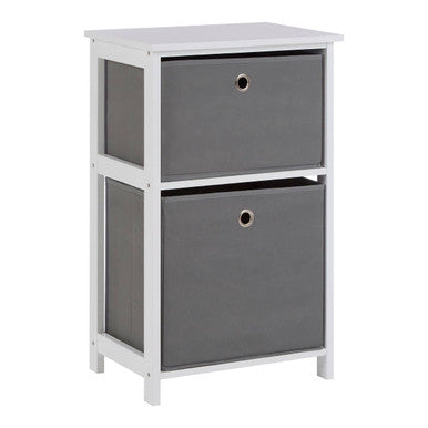 Orsina Lindo 2 Drawer Grey Fabric Storage Cabinet – Modern Organiser