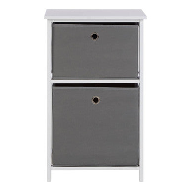 Orsina Lindo 2 Drawer Grey Fabric Storage Cabinet – Modern Organiser