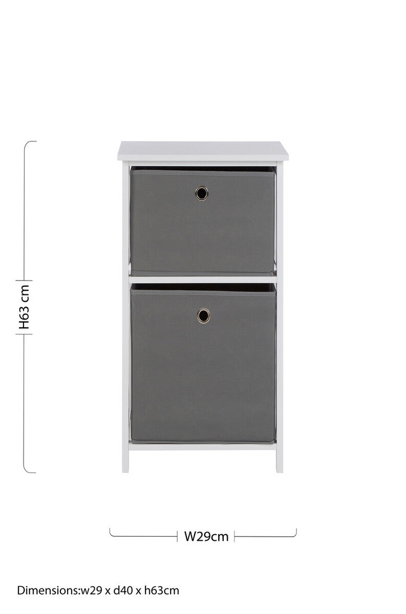 Orsina Lindo 2 Drawer Grey Fabric Storage Cabinet – Modern Organiser
