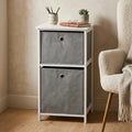 Orsina Lindo 2 Drawer Grey Fabric Storage Cabinet – Modern Organiser