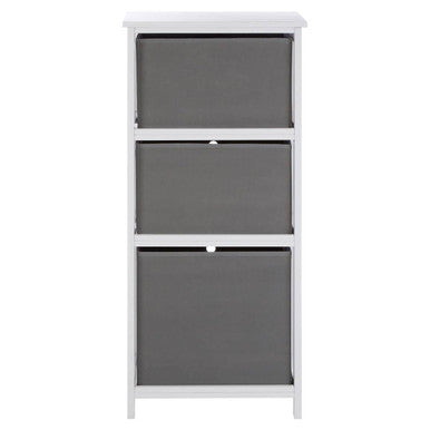 Orsina Lindo 3 Drawer Grey Fabric Storage Cabinet – Compact Bedroom Unit