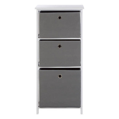 Orsina Lindo 3 Drawer Grey Fabric Storage Cabinet – Compact Bedroom Unit