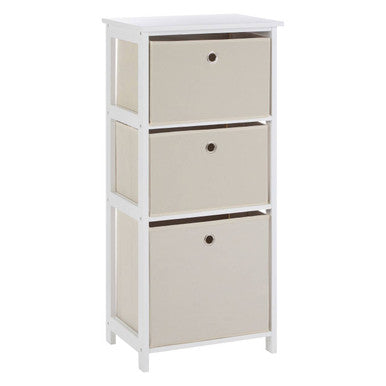 Orsina Lindo 3 Drawer Natural Fabric Storage Cabinet – Hallway Organiser