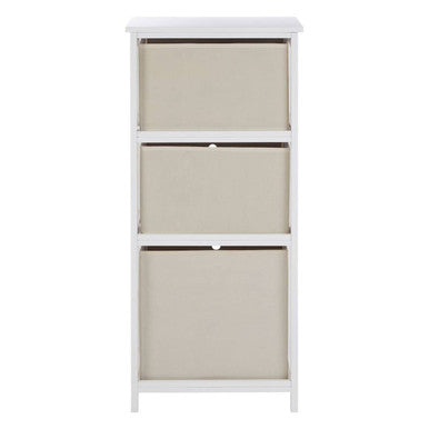 Orsina Lindo 3 Drawer Natural Fabric Storage Cabinet – Hallway Organiser