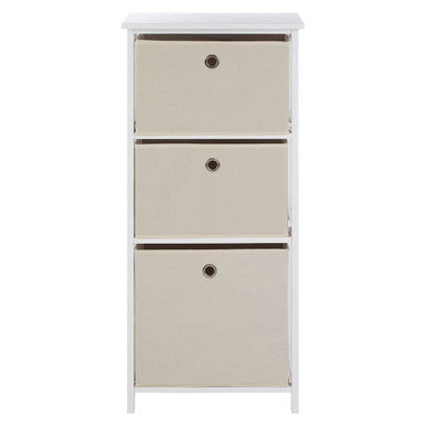 Orsina Lindo 3 Drawer Natural Fabric Storage Cabinet – Hallway Organiser