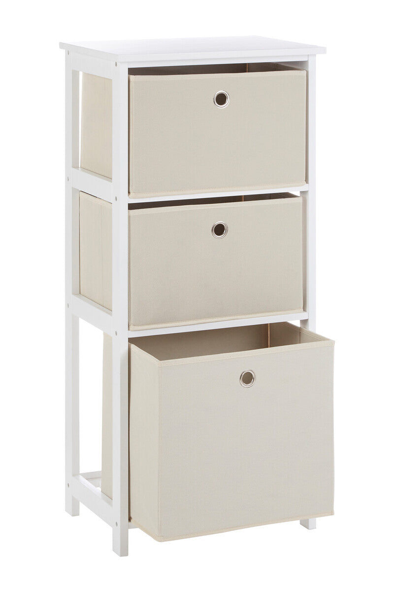 Orsina Lindo 3 Drawer Natural Fabric Storage Cabinet – Hallway Organiser