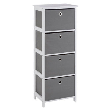 Orsina Lindo 4 Drawer Fabric Storage Cabinet – Grey Bedroom Organiser