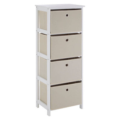 Orsina Lindo 4 Drawer Fabric Storage Cabinet – Natural Bedroom Organiser