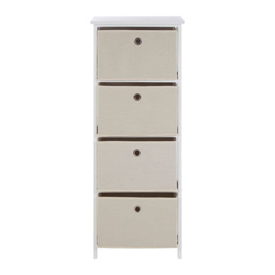 Orsina Lindo 4 Drawer Fabric Storage Cabinet – Natural Bedroom Organiser