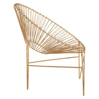 Orsina Templar Occasional Chair – Gold Wire Frame Accent Seating