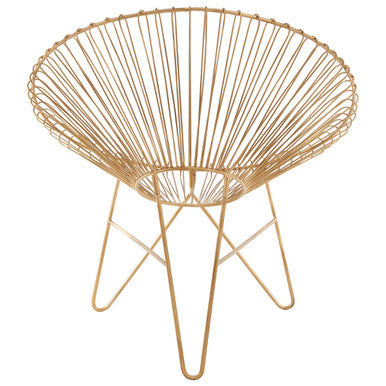 Orsina Templar Occasional Chair – Gold Wire Frame Accent Seating