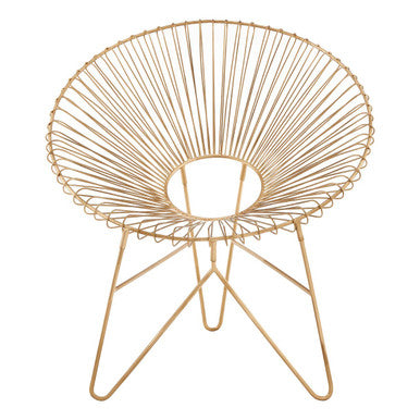 Orsina Templar Occasional Chair – Gold Wire Frame Accent Seating