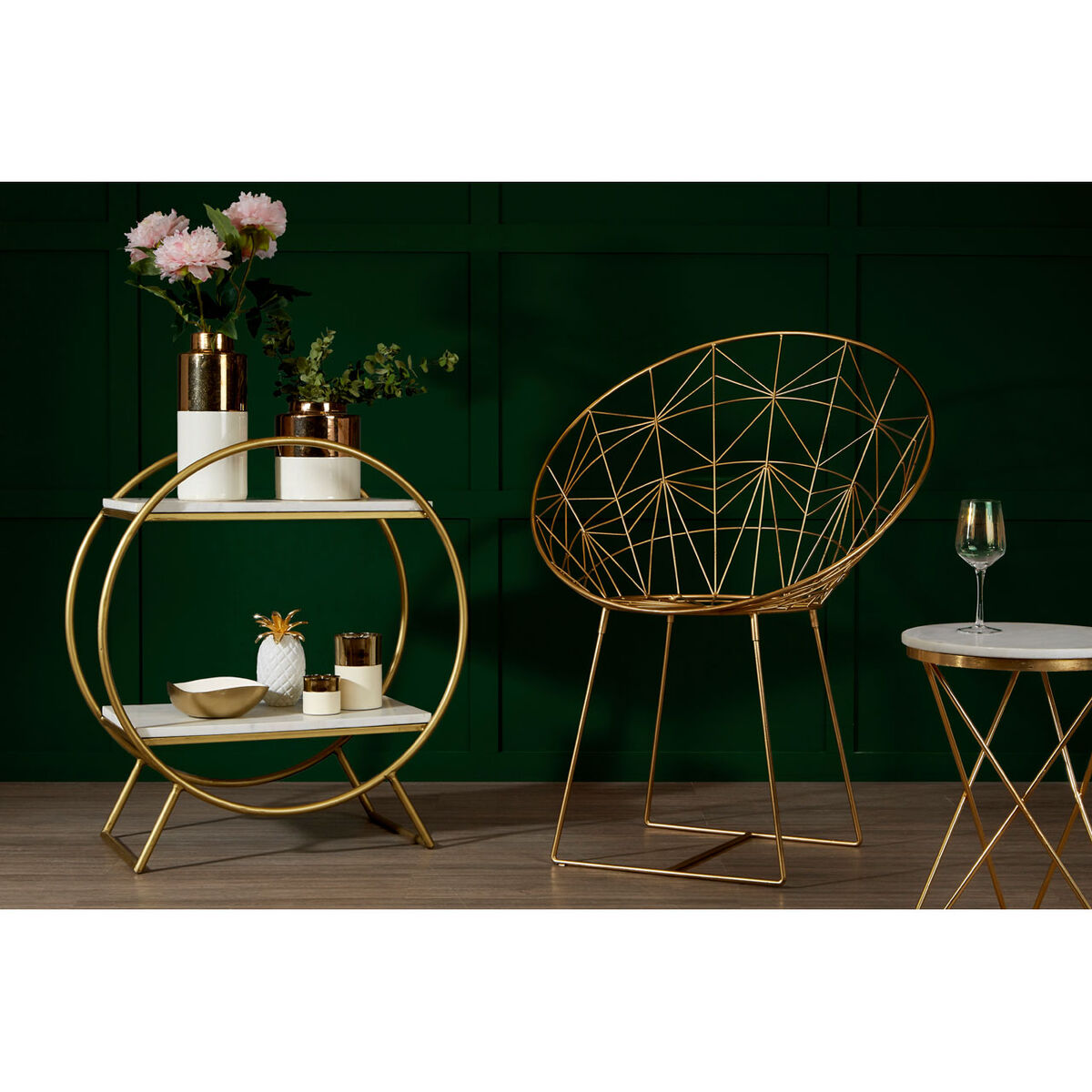 Orsina Templar Occasional Chair – Gold Frame Modern Accent Seating