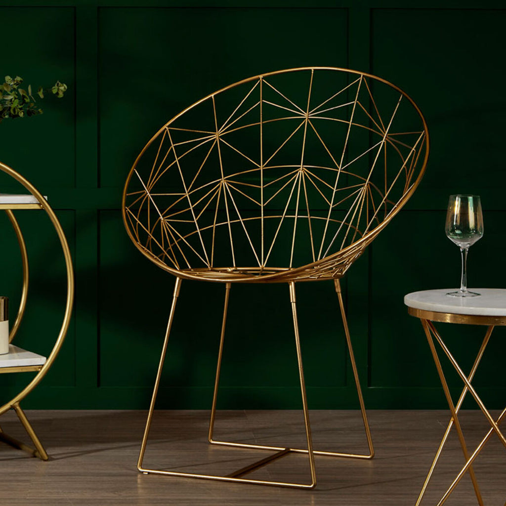 Orsina Templar Occasional Chair – Gold Frame Modern Accent Seating