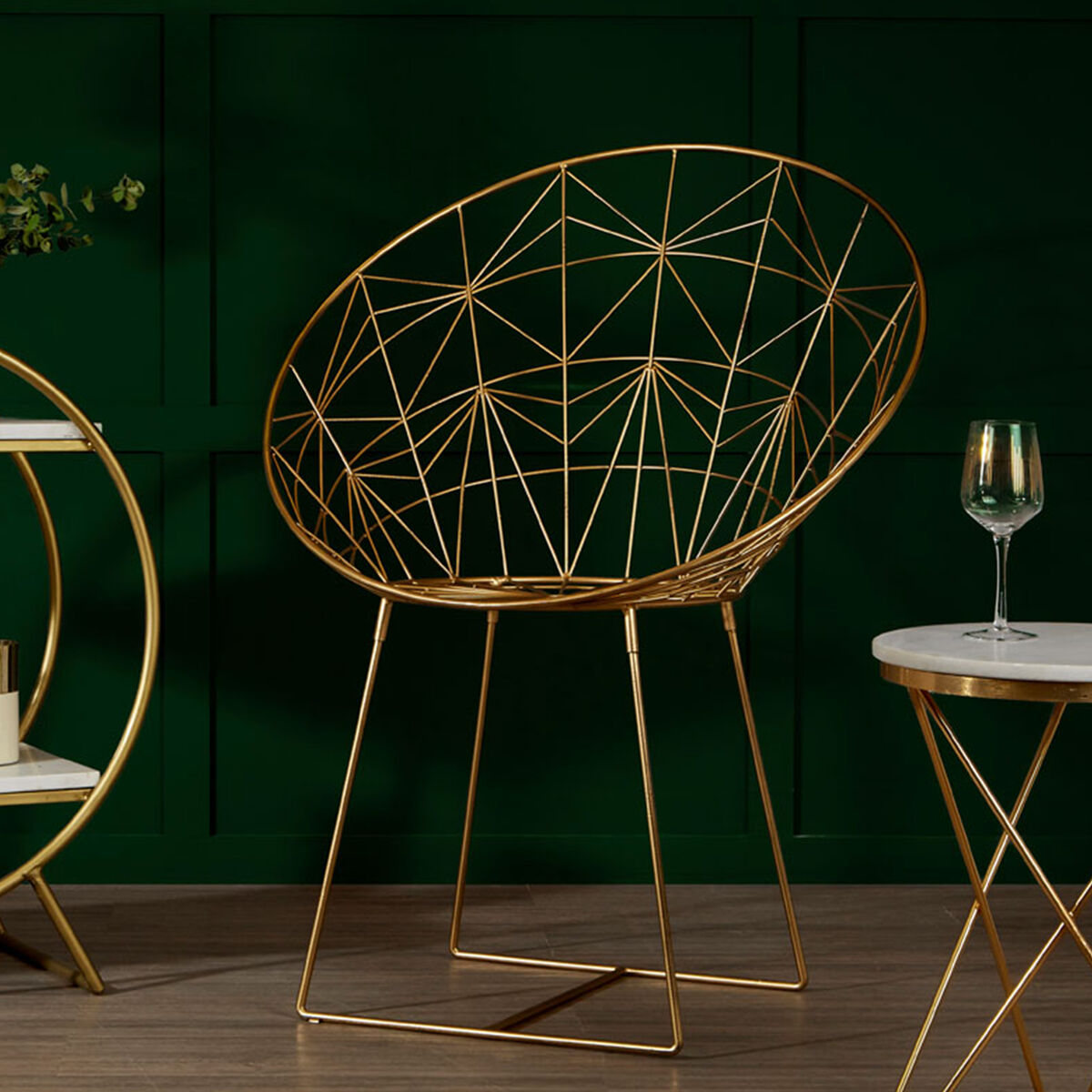 Orsina Templar Occasional Chair – Gold Frame Modern Accent Seating