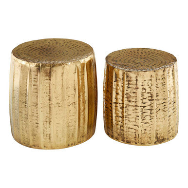 Orsina Templar Antique Brass Side Tables & Stools - Set of 2